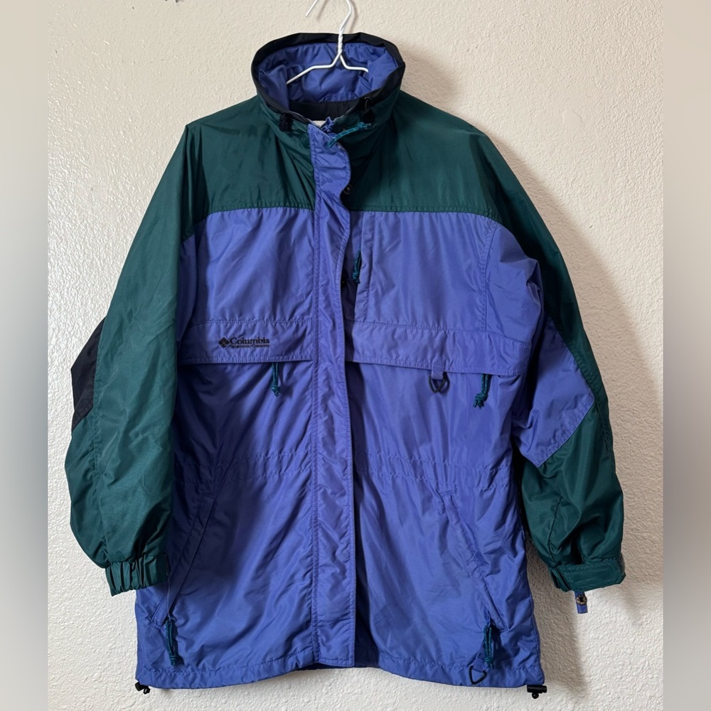90s Columbia Sportswear Women’s Sz.M Purple/Green Gizzmo Windbreaker/Ski Jacket
